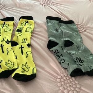 Ed Hardy Yellow and Gray Graphic Socks Set